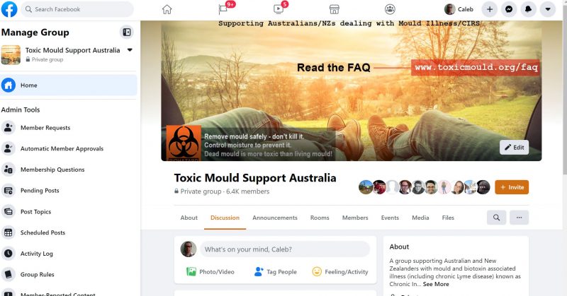 Toxic Mould Support Australia Facebook Group